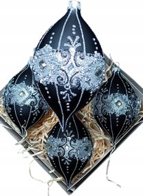 Üveg karácsonyfadísz 4 db 11 cm. Prémium citrin