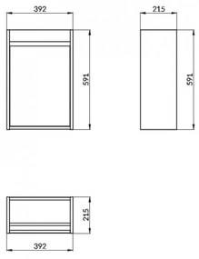 Cersanit Crea, akasztós szekrény + mosdó 40cm, SET B102, fehér, S801-276