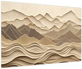 Kép - 3D hegyvonalak (90x60 cm)