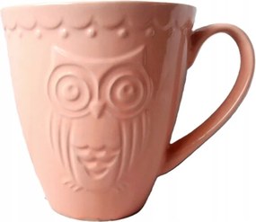 Kerámia Bögre nagy-Bagoly rózsaszín 460ml