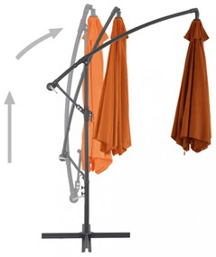terrakotta színű konzolos napernyő alumíniumrúddal 300 cm