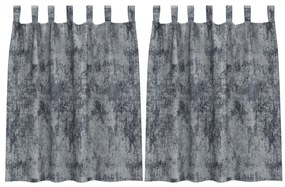 Vellúr Függöny 2 db Gombfüllel Ezüst Szürke 140x140 cm