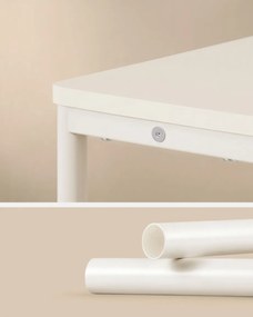 Tárolóasztal fiókkal és USB porttal NEXIVO, krémszínű