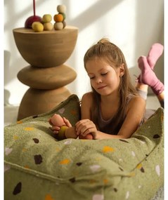 Zöld buklé-zsenília gyerek babzsákfotel Terrazzo Square – Wigiwama