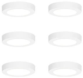 6 darabos süllyesztett vagy felületre szerelhető spotlámpa szett fehér 14 cm LED-del, 3 lépéses Dim to Warm funkcióval és Dip Switch-el - Trans