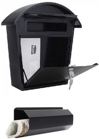 T03038 Aosta Set postaláda újságtartóval fekete színben 515x402x132mm