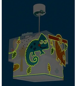 Dalber 63312 - Gyerek csillár HAPPY JUNGLE 1xE27/15W/230V