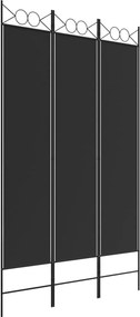vidaXL 3-paneles fekete szövet térelválasztó 120 x 200 cm