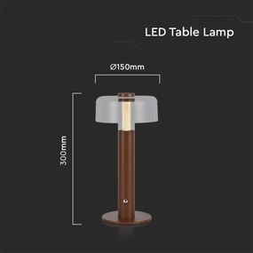 LED Dimmelhető tölthető asztali lámpa LED/1W/5V 3000K 1800 mAh barna