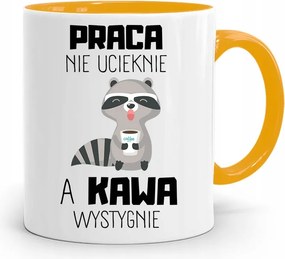 Bögre Sárga Vicces Munka Nem Szökik Meg fényképes nyomtatással