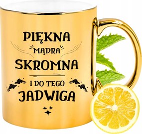 Prémium Arany Csillogó Bögre Hedvignek Ajándék Nyomtatott Fotóval