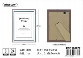 Keret A4 29.7x21cm Fa, üveg