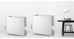 PX B Szögletes Üvegszálas Elegáns Kaspó - fehér