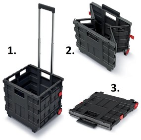 Kistenberg Összecsukható láda fogantyúval CART T piros 39,6x37x100,8cm