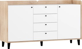 Komód Dolce DOL-06 2D4S sonoma fényes fehér