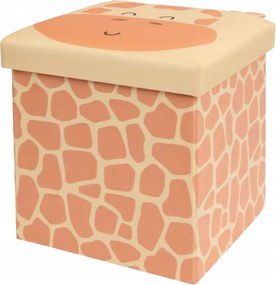 Nagy Játéktároló Fedővel Gyerekeknek Szögletes Zsiráf 30X30