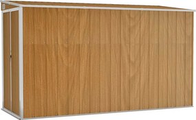 vidaXL barna színű, falra szerelhető kerti fészer 118 x 288 x 178 cm horganyzott acélból