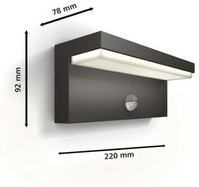 Philips - LED Kültéri fali lámpa érzékelővel BUSTAN LED/3,8W/230V IP44