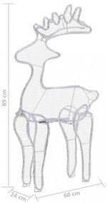 rénszarvasos karácsonyi dísz hálóval és 306 LED-del 60x24x89 cm