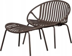 Bruce kerti szék lábtartóval, lila-barna, Woood