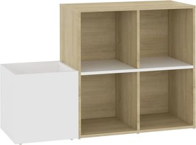 vidaXL fehér-sonoma szerelt fa előszobai cipősszekrény 105x35,5x70 cm