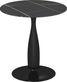 HOMCOM Kerek Étkezőasztal, Modern Konyhai Asztal Acél Vázszerkezettel, Bárasztal 2 Személy Részére, Ø70 x 74 cm, Fekete | Aosom