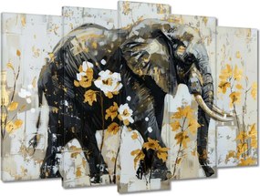 Vászonkép 70x50 Elefánt Absztrakt Arany ékezetek