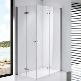 Stuxi Verona Duo 110x90 aszimmetrikus két csuklóajtós zuhanykabin 6 mm vízlepergető üveggel, króm