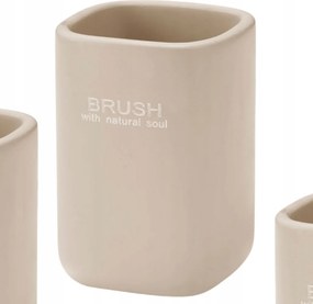 Fogkefe És Fogkrém Tartó Bögre, Bézs Színű, Fürdőszobába
