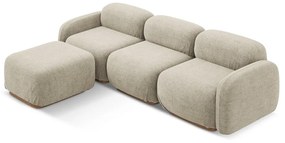 Bézs buklé moduláris sarokkanapé Ailani – Makamii