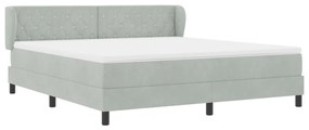 Boxspring Ágy Matrac Kivilágos Szürke 180x200 cm Bársony