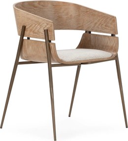 Natúr színű kárpitozott karfás étkezőfotel szett 2 db-os Naia – MOME