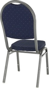 Szék, egymásra rakható, sötétkék szövet/szürke keret, JEFF 2 NEW
