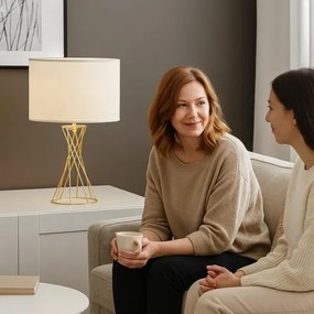 Rabalux 74081 - Asztali lámpa NIVRA 1xE27/40W/230V arany/fehér