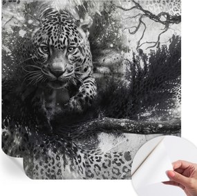 Öntapadós tapéta Fali furnér 3D hatás Leopárd absztrakt 250x250