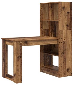 Asztal polcokkal tárolóval Öreg fa 122 x 67 x 145 cm Faanyag