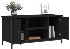 fekete szerelt fa TV-szekrény 100x40x50 cm