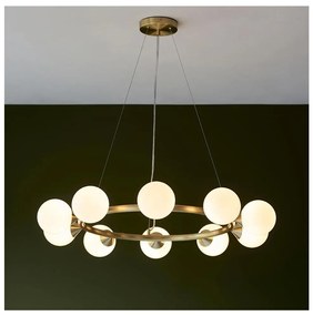 Endon 106008 - Kábelre függesztett OTIS csillár 10xG9/3W/230V arany/fehér