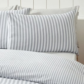Szürke egyszemélyes flanel ágyneműhuzat 135x200 cm Stripe – Catherine Lansfield