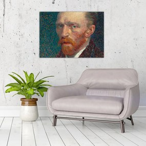 Üveg kép -  Vincent van Gogh, Self-Portrait, reprodukciók (70x50 cm)