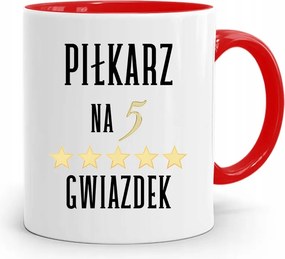 Piros Bögre Ajándék Labdarúgónak 5 Csillagos Nyomtatott Fényképpel