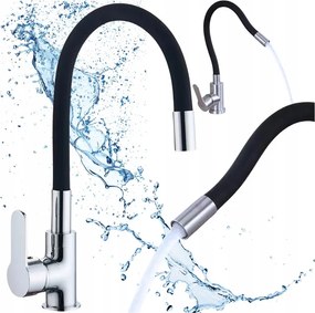 Konyhai Csaptelep Flexibilis Mosogató Flexibilis Csaptelep 360° Fekete