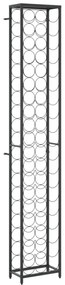 fekete kovácsoltvas bortartó 57 palackhoz 34 x 18 x 200 cm