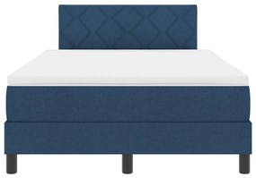 Box Spring Ágy Matraccal &amp; LED Kék 120x200 cm Szövet