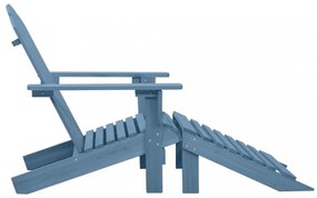 kék tömör fenyőfa kerti Adirondack szék zsámollyal