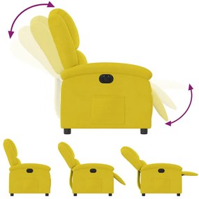 sárga bársony dönthető elektromos fotel