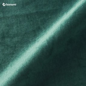 Rothe sötétzöld kinyitható bársony sarokkanapé, bal oldali - devichy