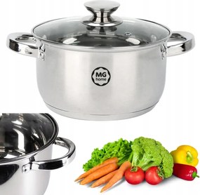 Rozsdamentes Acél Fazék Hagyományos 18CM Fedővel 2,2L Indukciós Gáz