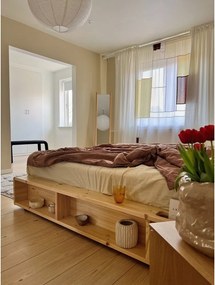 Borovi fenyő franciaágy ágyráccsal 140x200 cm Ziggy – Karup Design