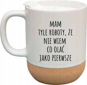 Fehér Bögre Fedéllel És Parafa Aljjal Ajándék Nem Tudom Mit Hagyjak Ki